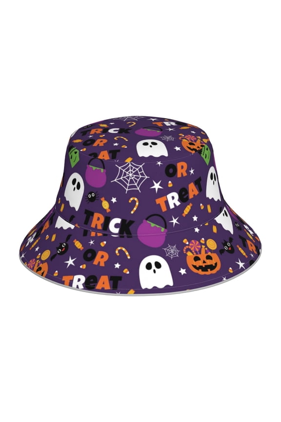 Reflective Bucket Hat - Halloween Sweet Candy Print Bucket Hat for Men,Women