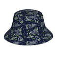 thumbnail image 1 of Kdxio Reflective Bucket Hat - Hand Drawn Rockets Print Bucket Hat for Men,Women, 1 of 9