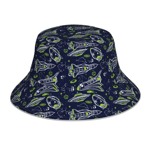 Kdxio Reflective Bucket Hat - Hand Drawn Rockets Print Bucket Hat for Men,Women