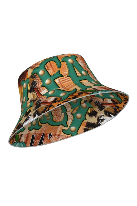 Reflective Bucket Hat - Happy Fall Y'All Print Bucket Hat for Men,Women