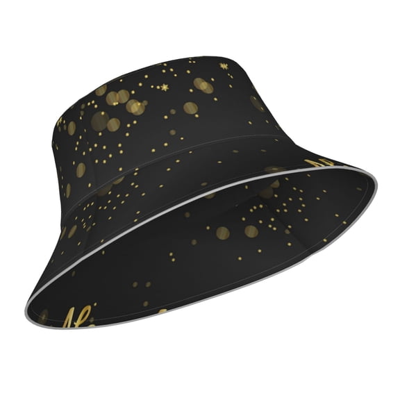Kdxio Reflective Bucket Hat - Happy New Year Print Bucket Hat for Men,Women