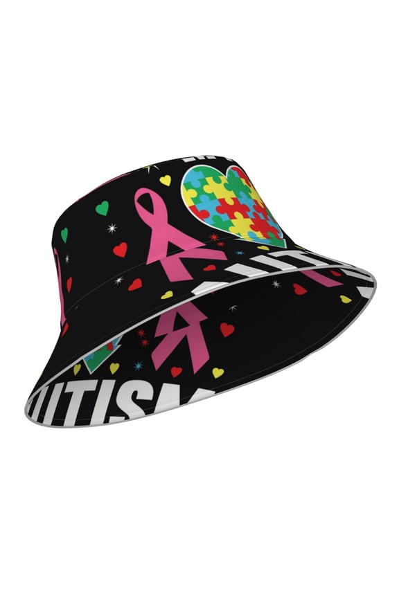Reflective Bucket Hat - I Love My Autism Print Bucket Hat for Men,Women