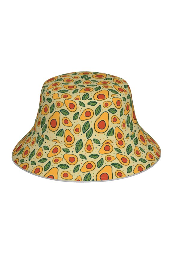 Reflective Bucket Hat - Leaves Avocado Print Bucket Hat for Men,Women