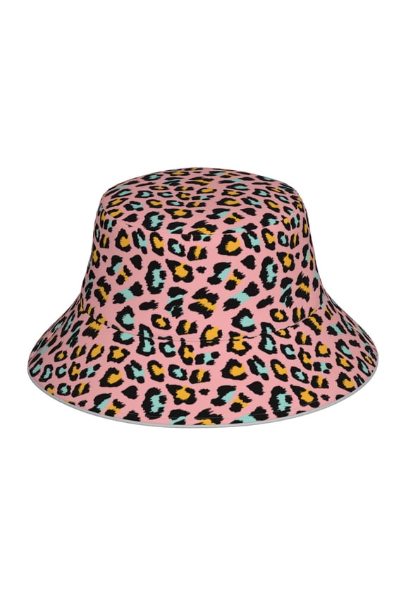 Reflective Bucket Hat - Leopard Print Bucket Hat for Men,Women