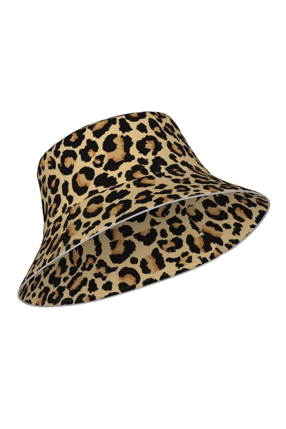 Reflective Bucket Hat - Leopard Print Print Bucket Hat for Men,Women