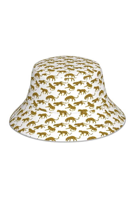 Reflective Bucket Hat - Leopard Print Print Bucket Hat for Men,Women