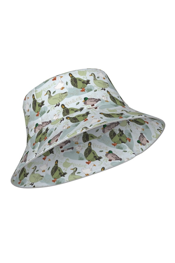 Reflective Bucket Hat - Mallard Ducks Wild Birds Print Bucket Hat for Men,Women