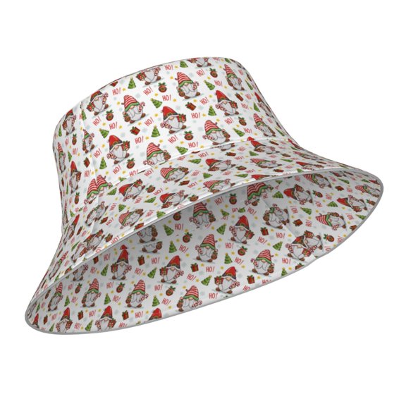 Kdxio Reflective Bucket Hat - Merry Christmas Santa Print Bucket Hat for Men,Women