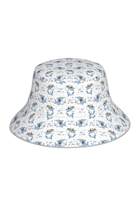 Reflective Bucket Hat - Music Shark Print Bucket Hat for Men,Women