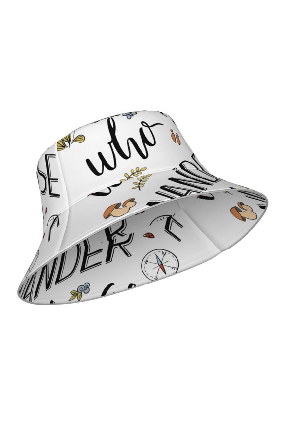 Reflective Bucket Hat - Not All Those Who Wander Are Lost 3 Print Bucket Hat for Men,Women