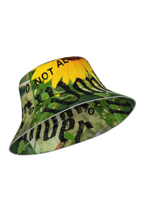 Reflective Bucket Hat - Not All Who Wander Are Lost Print Bucket Hat for Men,Women