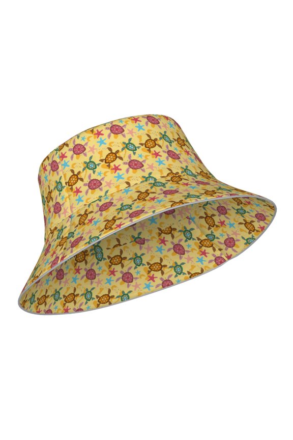 Reflective Bucket Hat - Ocean And Sea And Sand Print Bucket Hat for Men,Women