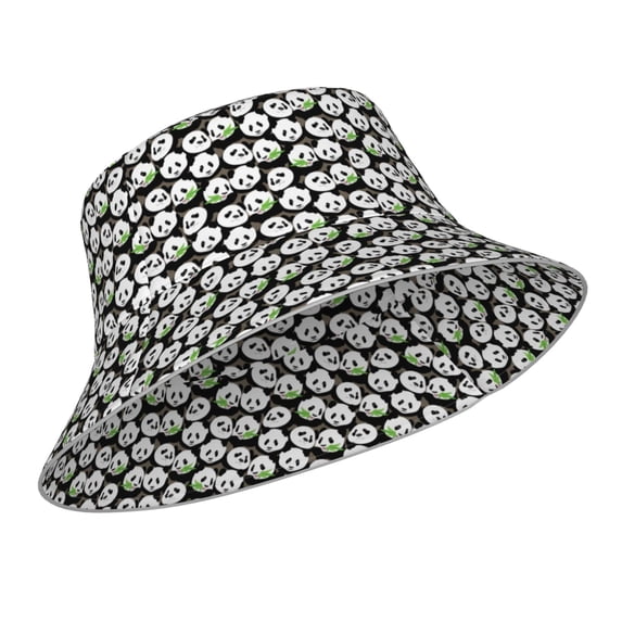 Kdxio Reflective Bucket Hat - Panda Bear Print Bucket Hat for Men,Women