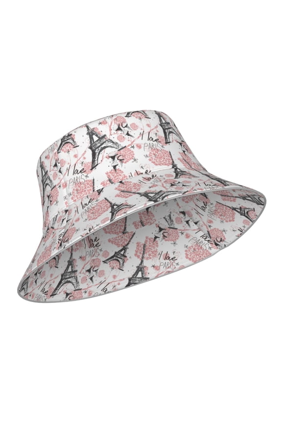 Reflective Bucket Hat - Paris Print Bucket Hat for Men,Women
