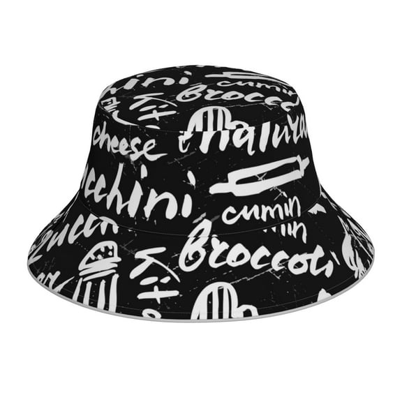 Kdxio Reflective Bucket Hat - Pasta Bacon Print Bucket Hat for Men,Women