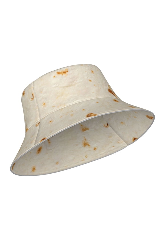 Reflective Bucket Hat - Pita Tortilla Print Bucket Hat for Men,Women