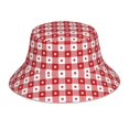 thumbnail image 1 of Kdxio Reflective Bucket Hat - Red Plaid Daisy Print Bucket Hat for Men,Women, 1 of 9