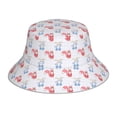 thumbnail image 1 of Kdxio Reflective Bucket Hat - Red Squirrel And Blue Rabbit Print Bucket Hat for Men,Women, 1 of 9