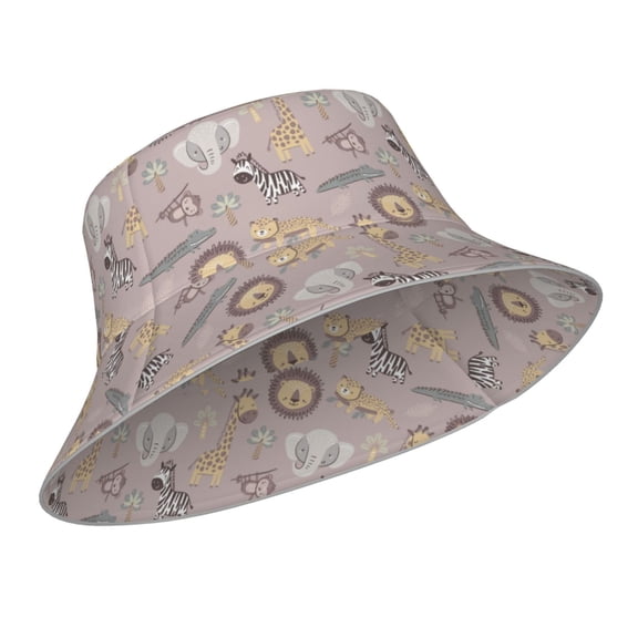 Kdxio Reflective Bucket Hat - Safari Animals Print Bucket Hat for Men,Women