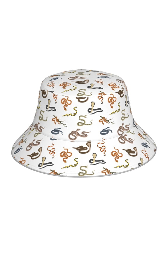 Reflective Bucket Hat - Snake Print Bucket Hat for Men,Women