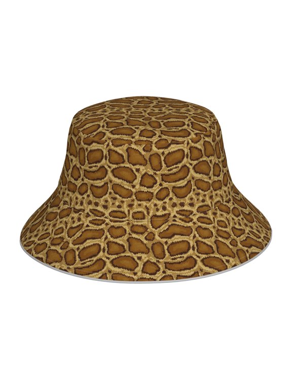 Reflective Bucket Hat - Snake Skin Print Bucket Hat for Men,Women