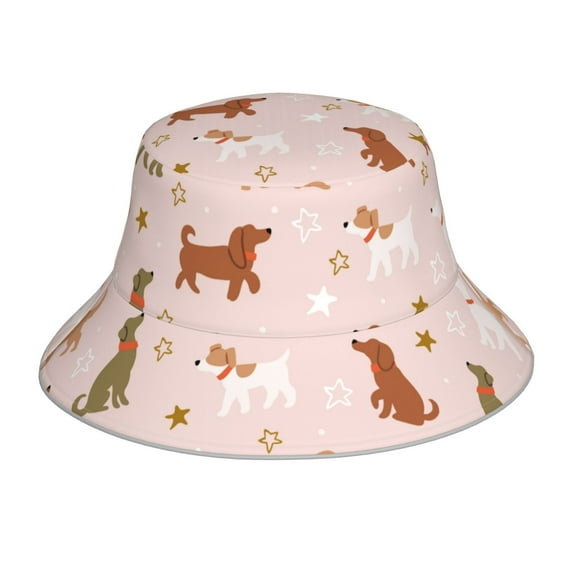 Kdxio Reflective Bucket Hat - Star Cute Dog Print Bucket Hat for Men,Women