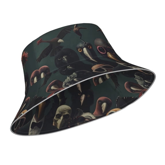 Kdxio Reflective Bucket Hat - Stylish Avian Gathering Print Bucket Hat for Men,Women