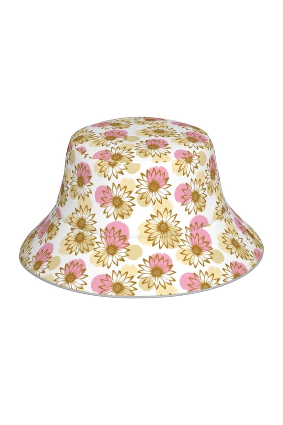 Reflective Bucket Hat - Sunflowers Print Bucket Hat for Men,Women