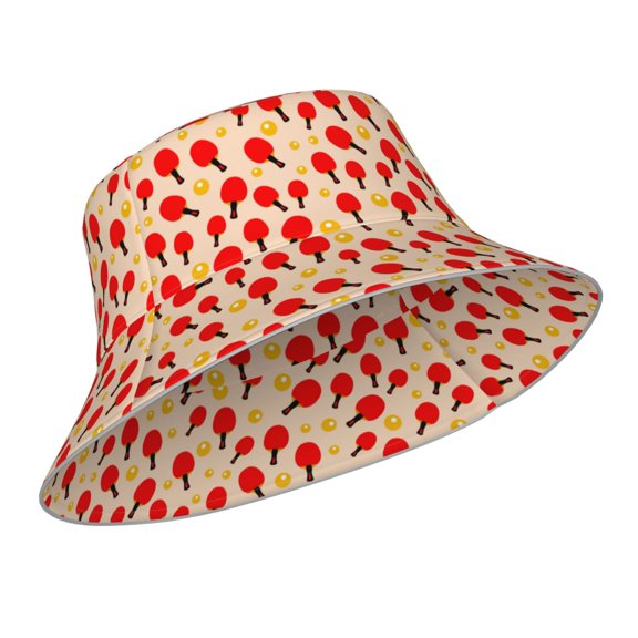 Kdxio Reflective Bucket Hat - Table Tennis Rackets 1 Print Bucket Hat for Men,Women
