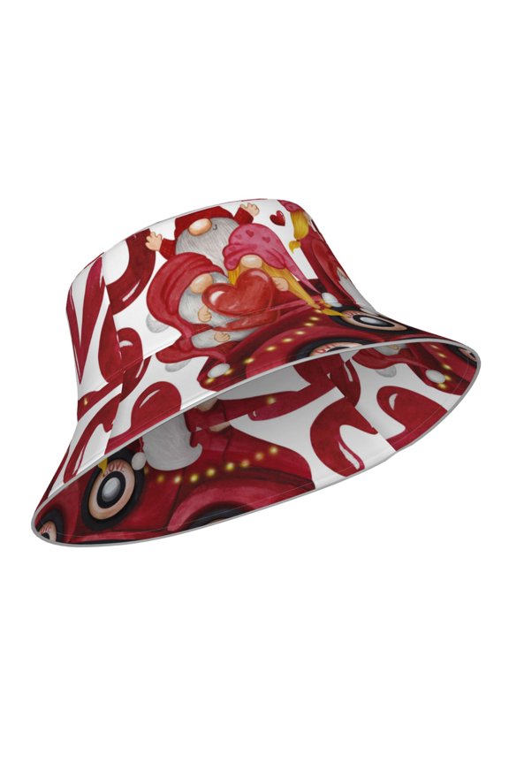 Reflective Bucket Hat - Truck With Gnomes Print Bucket Hat for Men,Women