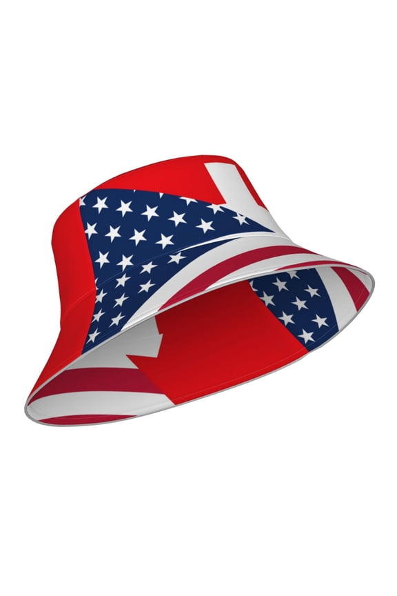 Reflective Bucket Hat - USA Switzerland Print Bucket Hat for Men,Women