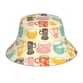 thumbnail image 1 of Kdxio Reflective Bucket Hat - Vintage Cup Print Bucket Hat for Men,Women, 1 of 9
