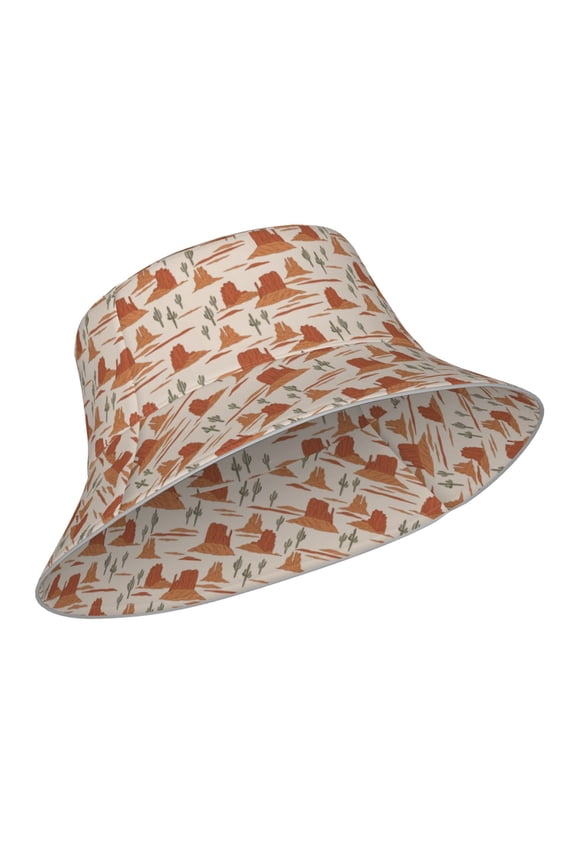 Reflective Bucket Hat - Western Desert Nature Landscape Print Bucket Hat for Men,Women