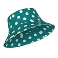 thumbnail image 1 of Kdxio Reflective Bucket Hat - White Polka Dots With Teal Background Print Bucket Hat for Men,Women, 1 of 6