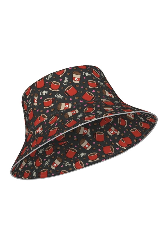 Reflective Bucket Hat - coffee mug cup Print Bucket Hat for Men,Women