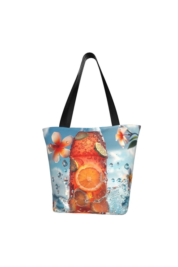 Refreshing Citrus Splash Women Reusable Grocery Bags Foldable Ripstop,Reusable Shopping Bags for Shopping,Gym,Gift