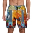 thumbnail image 1 of Kdxio Refreshing Fruit Infused Drinks Print Men's Swim Trunks with Compression Liner 7 Inch Inseam Quick Dry Swim Shorts, 1 of 5