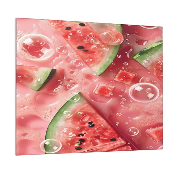 Kdxio Refreshing Watermelon Slices Pattern Canvas Wall Art for Living Room Wall Decor for Bedroom Bathroom Modern Framed Canvas Art Prints Ready to Hang,Horizontal