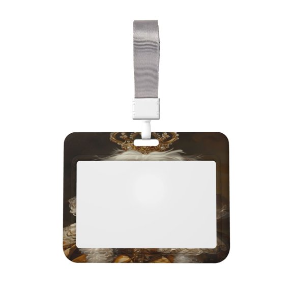 Kdxio Regal Dog In Royal Attire Card Badge Holder Work Badge Sleeve for Office, School, Factory, ID Credit Cards, Driver Licenses and Passes