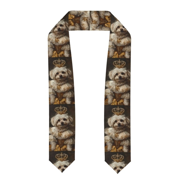 Kdxio Regal Dog In Royal Attire Graduation Stole Class, Graduation Sash, Unisex Adult 36" Academic Commencements-Flattened