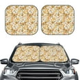 thumbnail image 1 of Kdxio Retro 70s 60s Flower Print 2-Piece Sun Shade Front Windshield - Foldable Car Front Window Sunshades for Most Sedans SUV Truck, 1 of 6