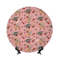 thumbnail image 1 of Kdxio Retro 70s 60s Hippie Flower Bone China Decorative Plate Ceramic Decorative Plate for Home Office Wall Stand Decorative Plates for Home Bedroom-7in, 1 of 6
