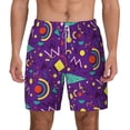 thumbnail image 1 of Kdxio Retro 80s Style Print Men'S Swim Trunks With Compression Liner 7 Inch Inseam Quick Dry Swim Shorts, 1 of 7
