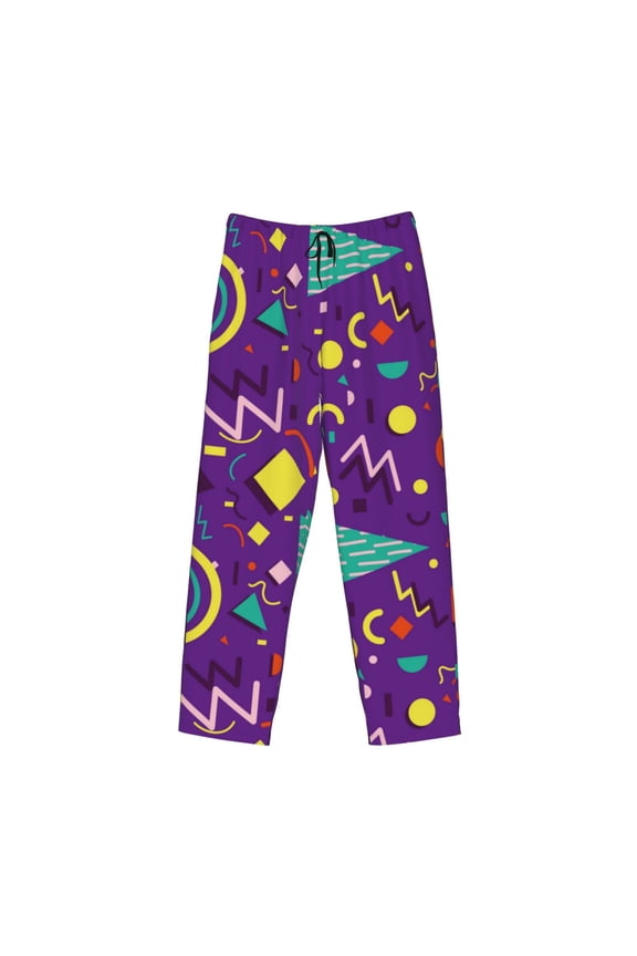 Retro 80s Style Print Men's Sleep Pajama Pant Lounge Pants with Pockets