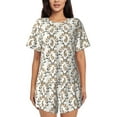 thumbnail image 1 of Kdxio Retro Bunny Print Pajamas Sets for Women Short-Sleeved Pjs with Lounge Shorts Two Piece Sleepwear S-4XL, 1 of 9