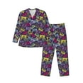 thumbnail image 1 of Kdxio Retro Cassette Music Men’s Pajama Set Pajamas For Men 2 Piece PJ Set with Men Pajama Pants and Long Sleeve T-Shirt Lounge Set-Large, 1 of 7