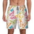 thumbnail image 1 of Kdxio Retro Colorful Butterfly Print Men's Swim Trunks with Compression Liner 7 Inch Inseam Quick Dry Swim Shorts, 1 of 7