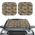 thumbnail image 1 of Kdxio Retro Excavator Print 2-Piece Sun Shade Front Windshield - Foldable Car Front Window Sunshades for Most Sedans SUV Truck, 1 of 6