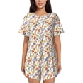 thumbnail image 1 of Kdxio Retro Floral Print Pajamas Sets for Women Short-Sleeved Pjs with Lounge Shorts Two Piece Sleepwear S-4XL, 1 of 9