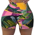 thumbnail image 1 of Kdxio Retro Futuristic Landscape Print Workout Shorts for Women Seamless Soft Smooth Gym Yoga Scrunch Active Shorts, 1 of 5